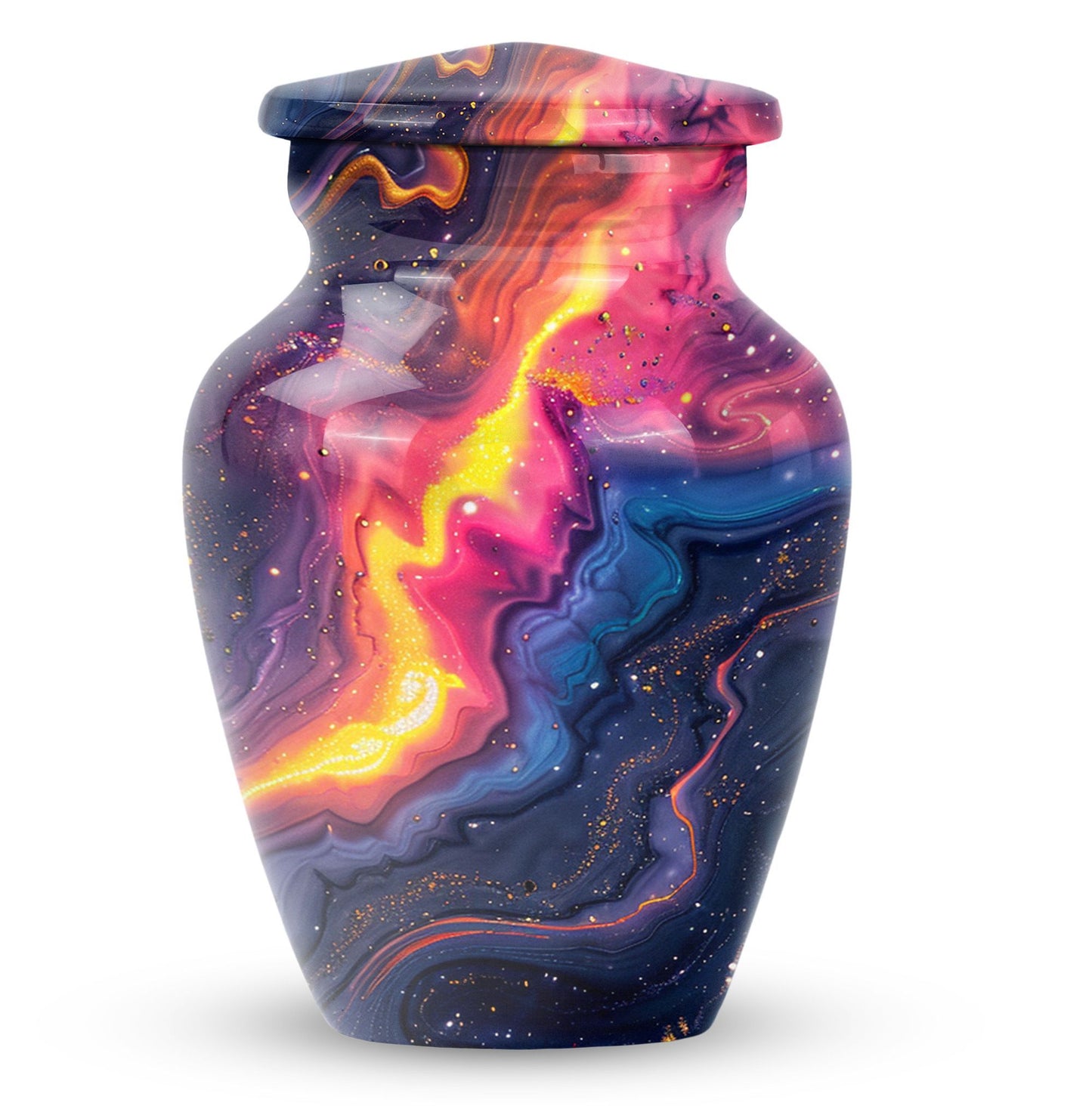 10-inch abstract memorial urn for ashes.