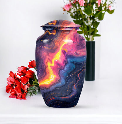 10-inch abstract memorial urn for ashes.