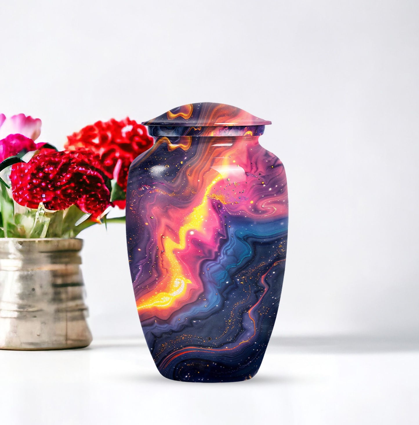 10-inch abstract memorial urn for ashes.