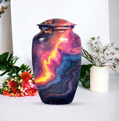 10-inch abstract memorial urn for ashes.