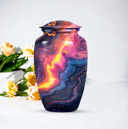 10-inch abstract memorial urn for ashes.