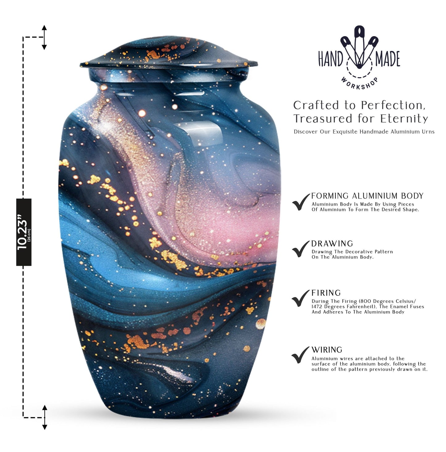 classic abstract urn in, personalized funeral urn.