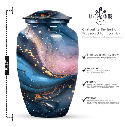 classic abstract urn in, personalized funeral urn.