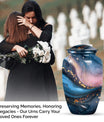 classic abstract urn in, personalized funeral urn.