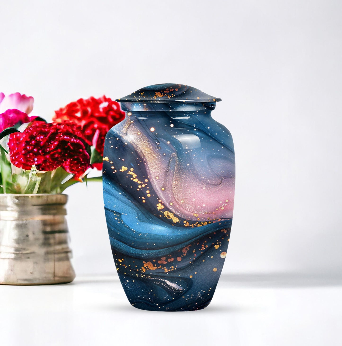 classic abstract urn in, personalized funeral urn.