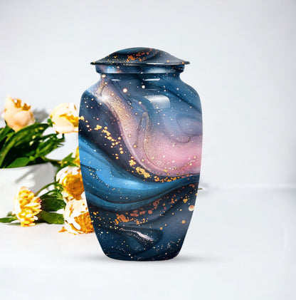 classic abstract urn in, personalized funeral urn.