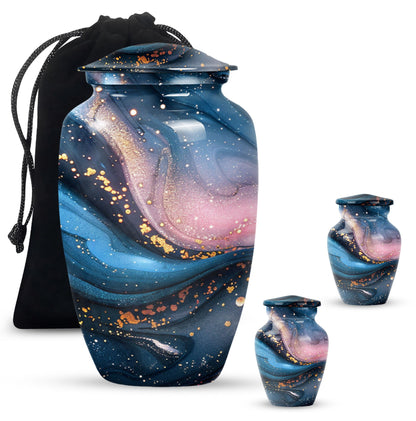 classic abstract urn in, personalized funeral urn.