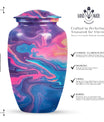 Classic abstract urn for burial, large cremation urn.