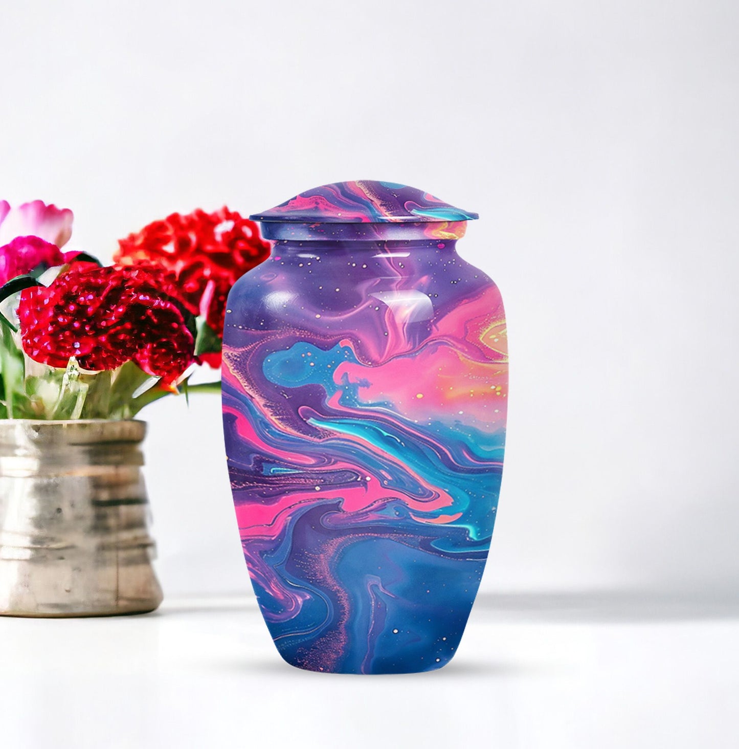 Classic abstract urn for burial, large cremation urn.