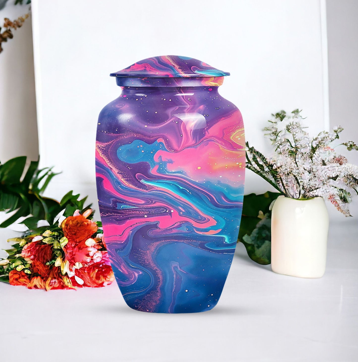 Classic abstract urn for burial, large cremation urn.