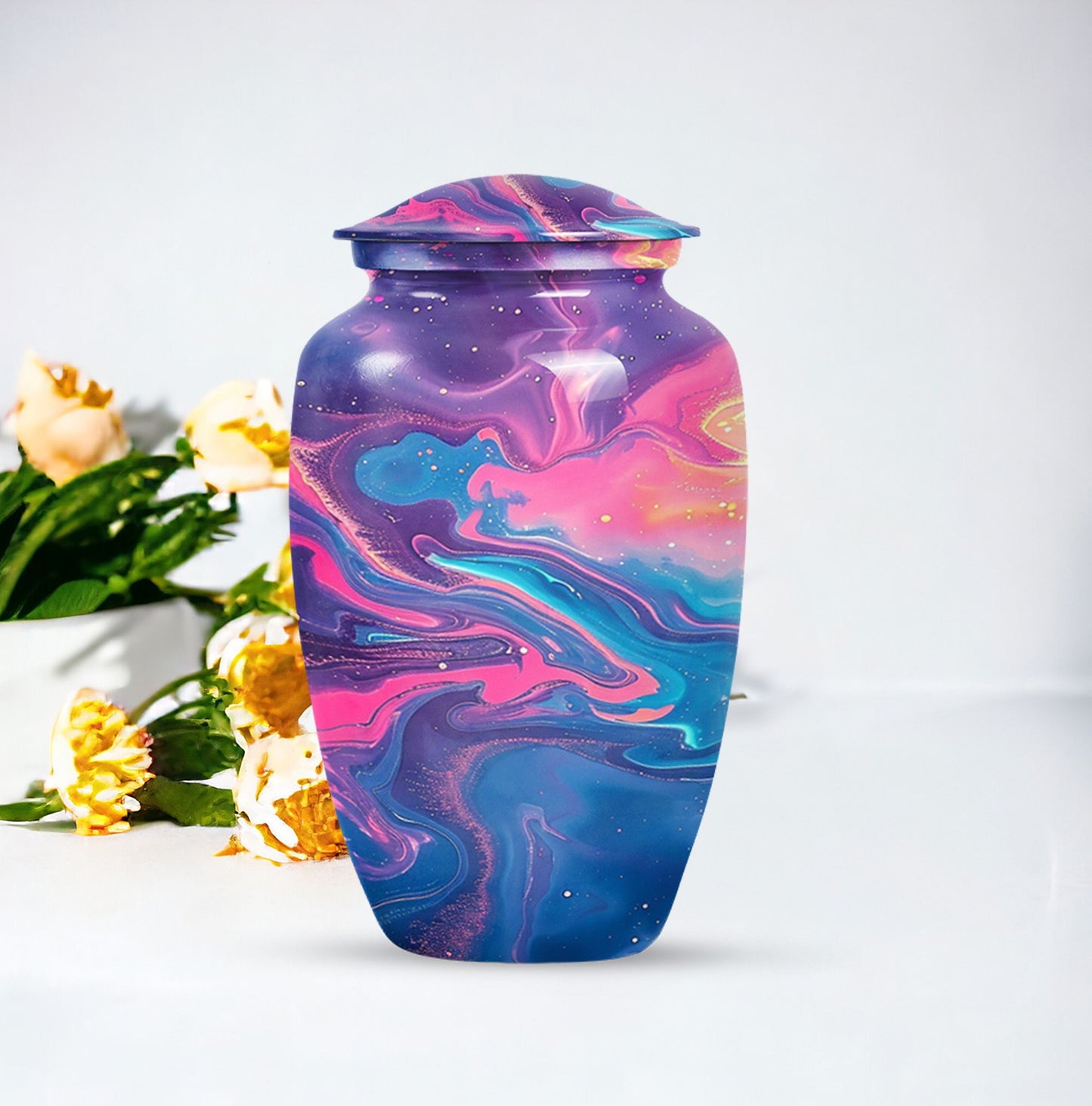 Classic abstract urn for burial, large cremation urn.