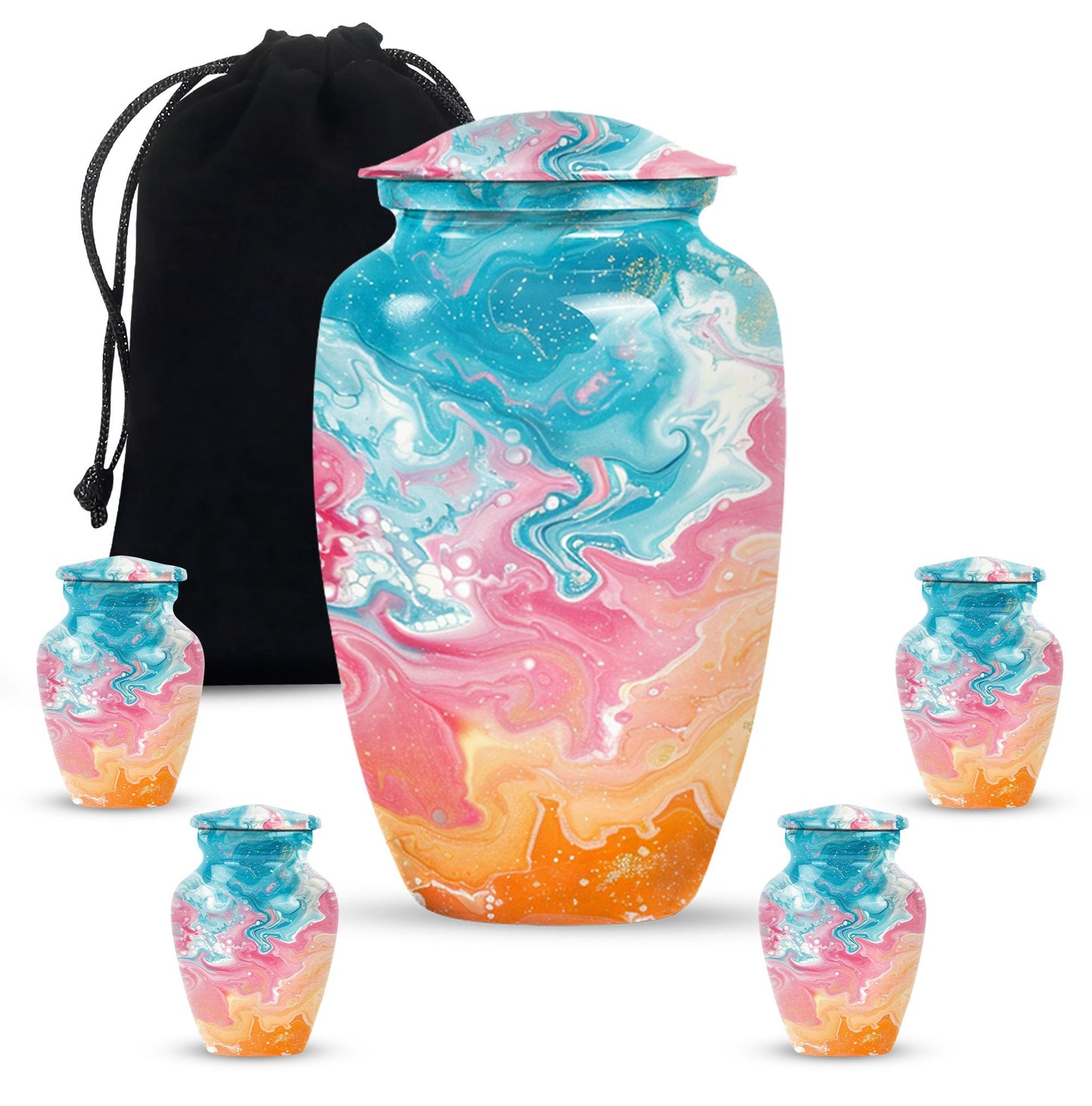 abstract classic urn for ashes, large aluminium memorial urn