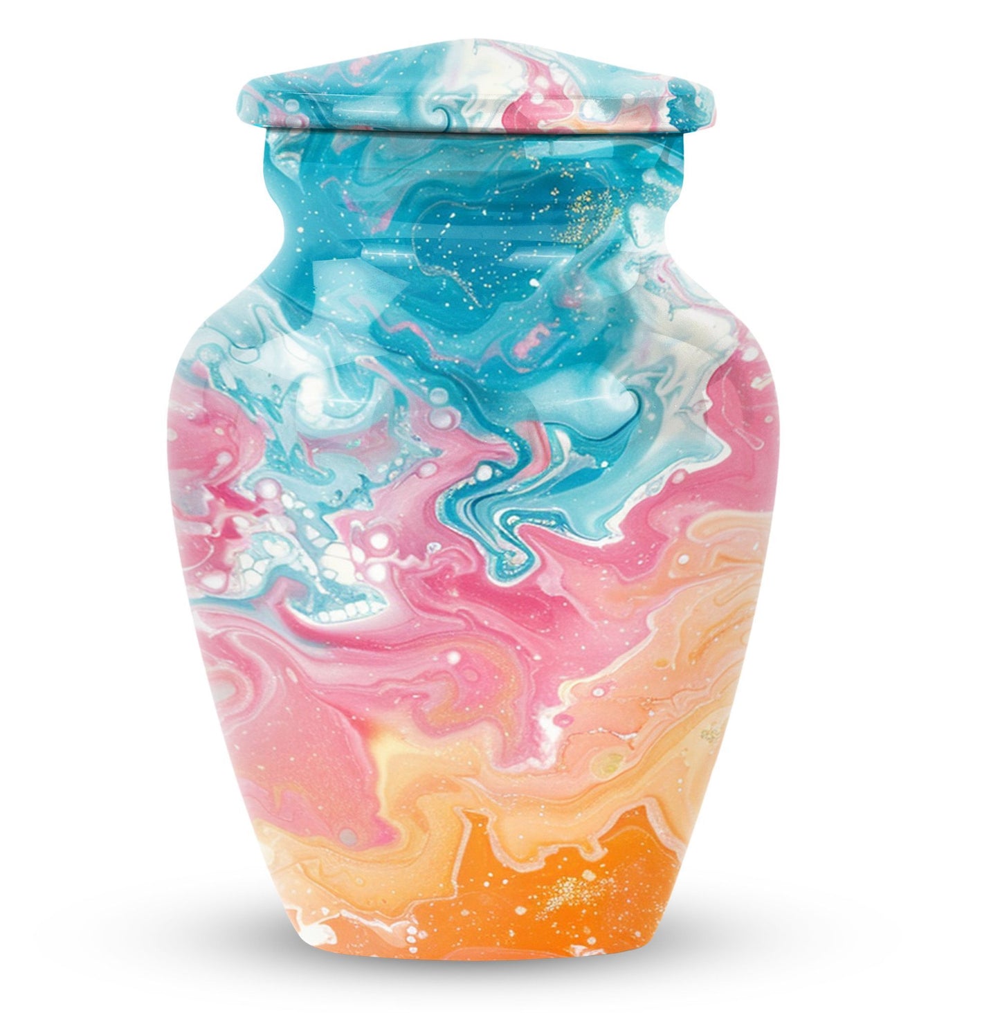 abstract classic urn for ashes, large aluminium memorial urn