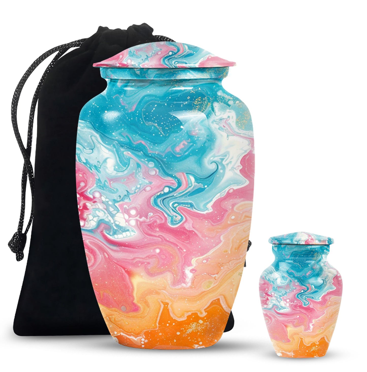 abstract classic urn for ashes, large aluminium memorial urn