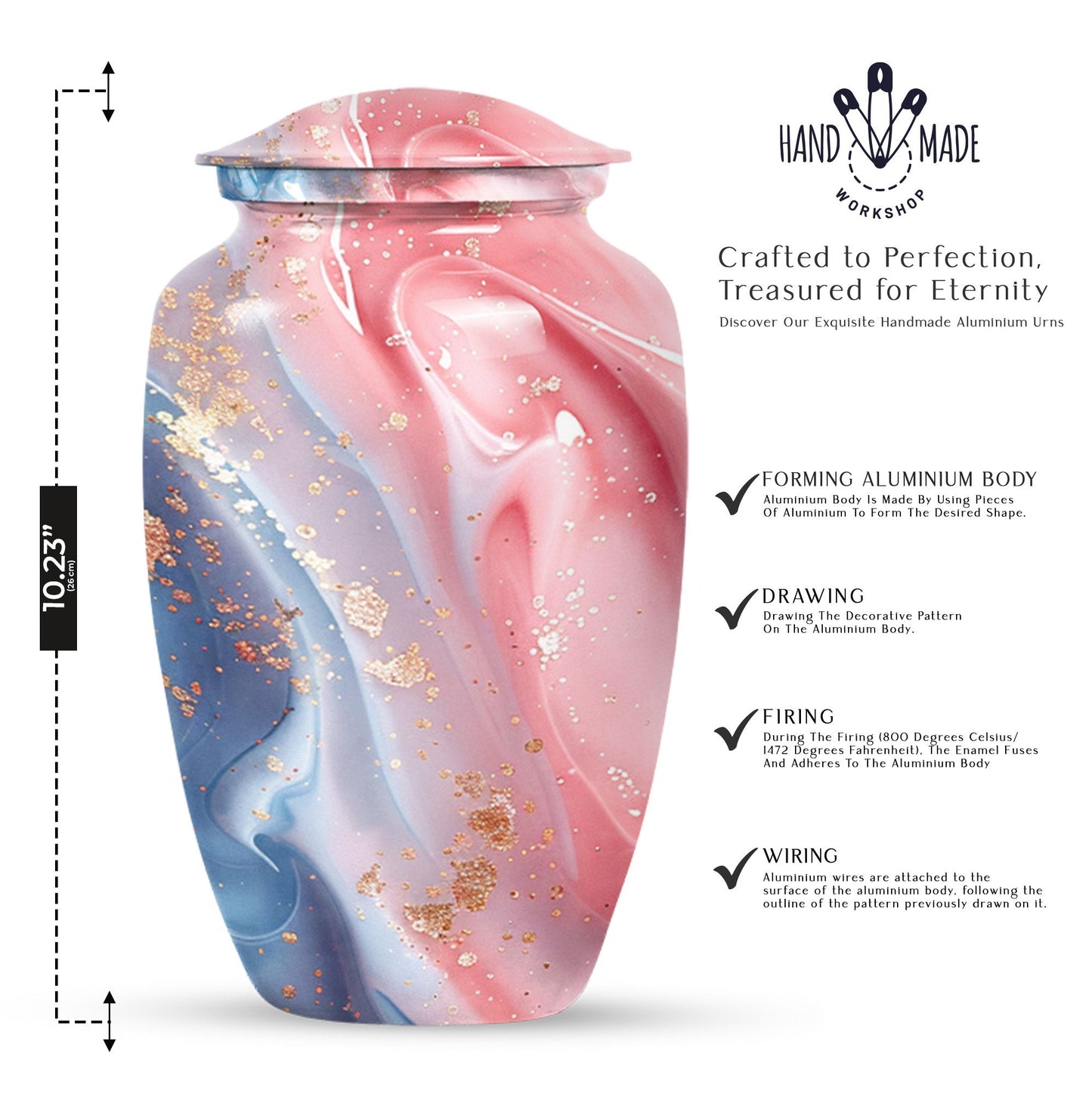 Abstract cremation urn in classic design