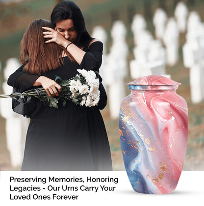 Abstract cremation urn in classic design