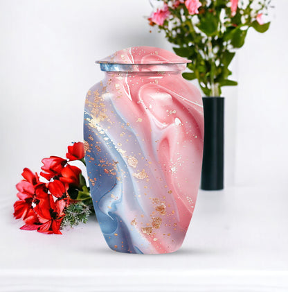 Abstract cremation urn in classic design