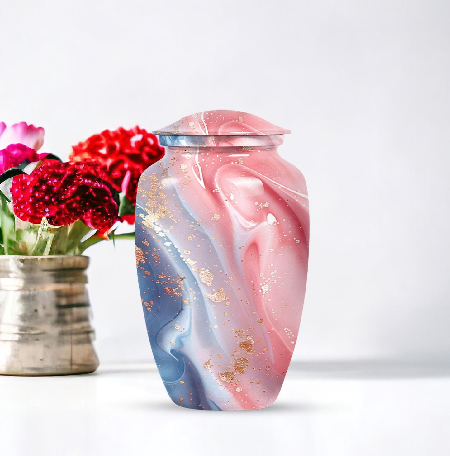 Abstract cremation urn in classic design