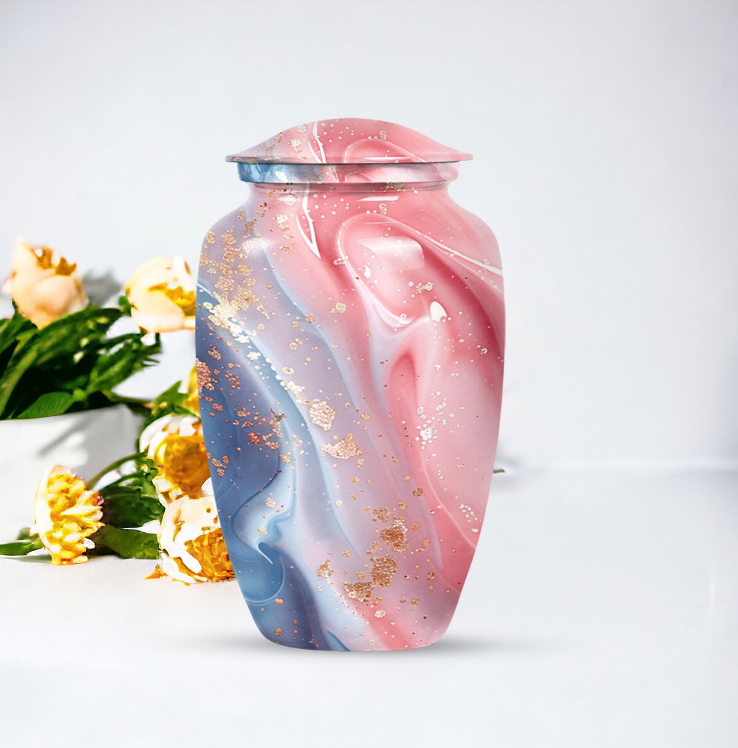 Abstract cremation urn in classic design