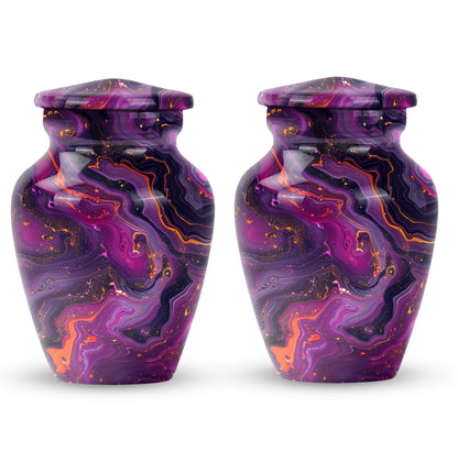 Abstract  aluminum classic urn for human ashes.