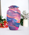 10 Inch Abstract Aluminium Urn for burial cremation.