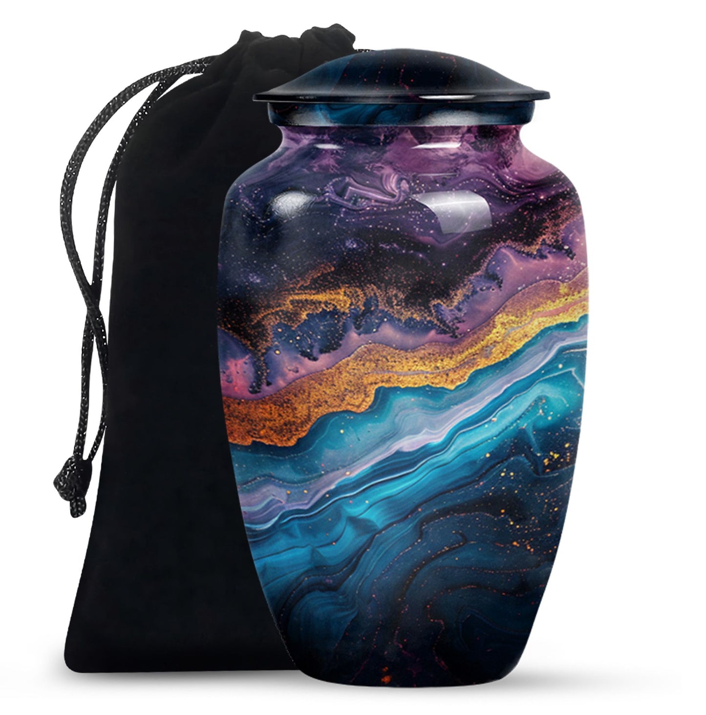 Classic abstract urn, 10-inch memorial urn for human ashes