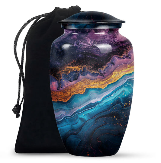 Classic abstract urn, 10-inch memorial urn for human ashes