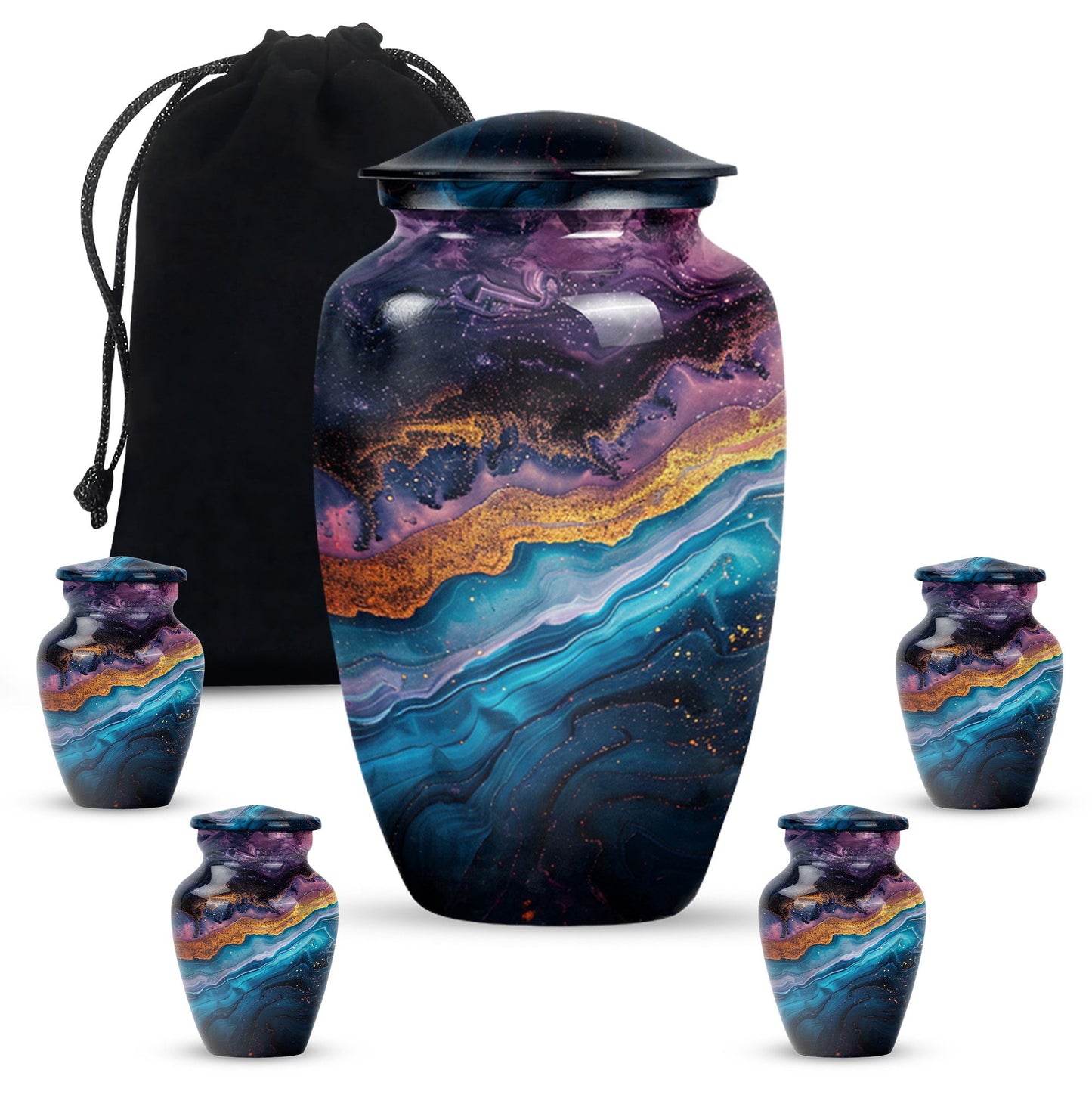 Classic abstract urn, 10-inch memorial urn for human ashes