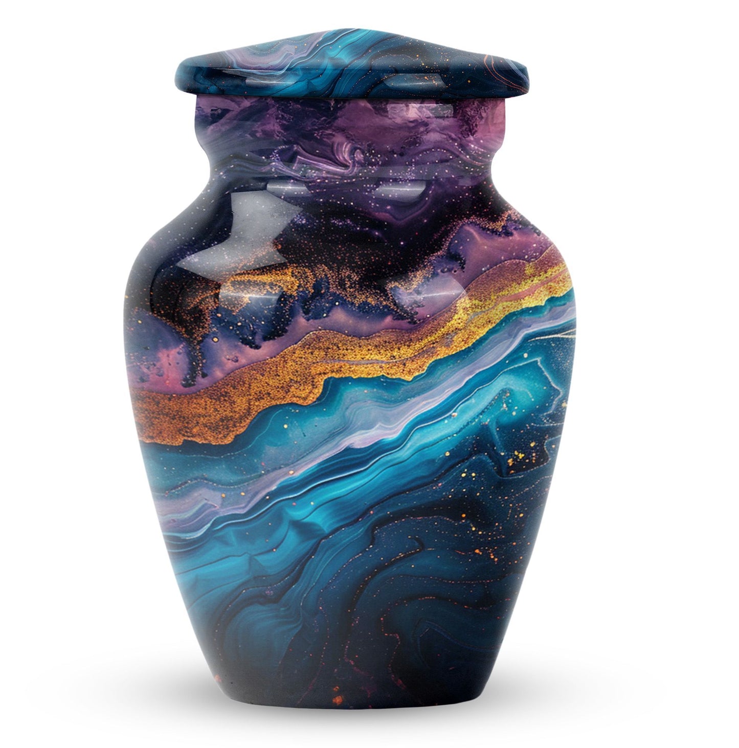 Classic abstract urn, 10-inch memorial urn for human ashes