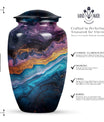 Classic abstract urn, 10-inch memorial urn for human ashes