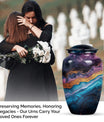 Classic abstract urn, 10-inch memorial urn for human ashes