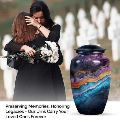 Classic abstract urn, 10-inch memorial urn for human ashes