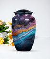 Classic abstract urn, 10-inch memorial urn for human ashes