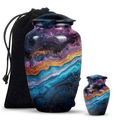 Classic abstract urn, 10-inch memorial urn for human ashes