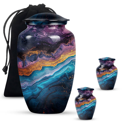 Classic abstract urn, 10-inch memorial urn for human ashes