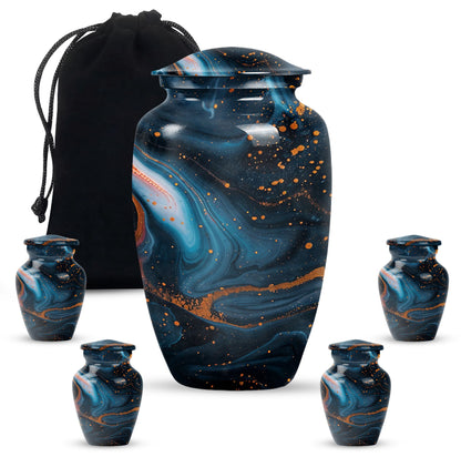 Abstract Burial Large Urn, Classic Aluminium Urn.