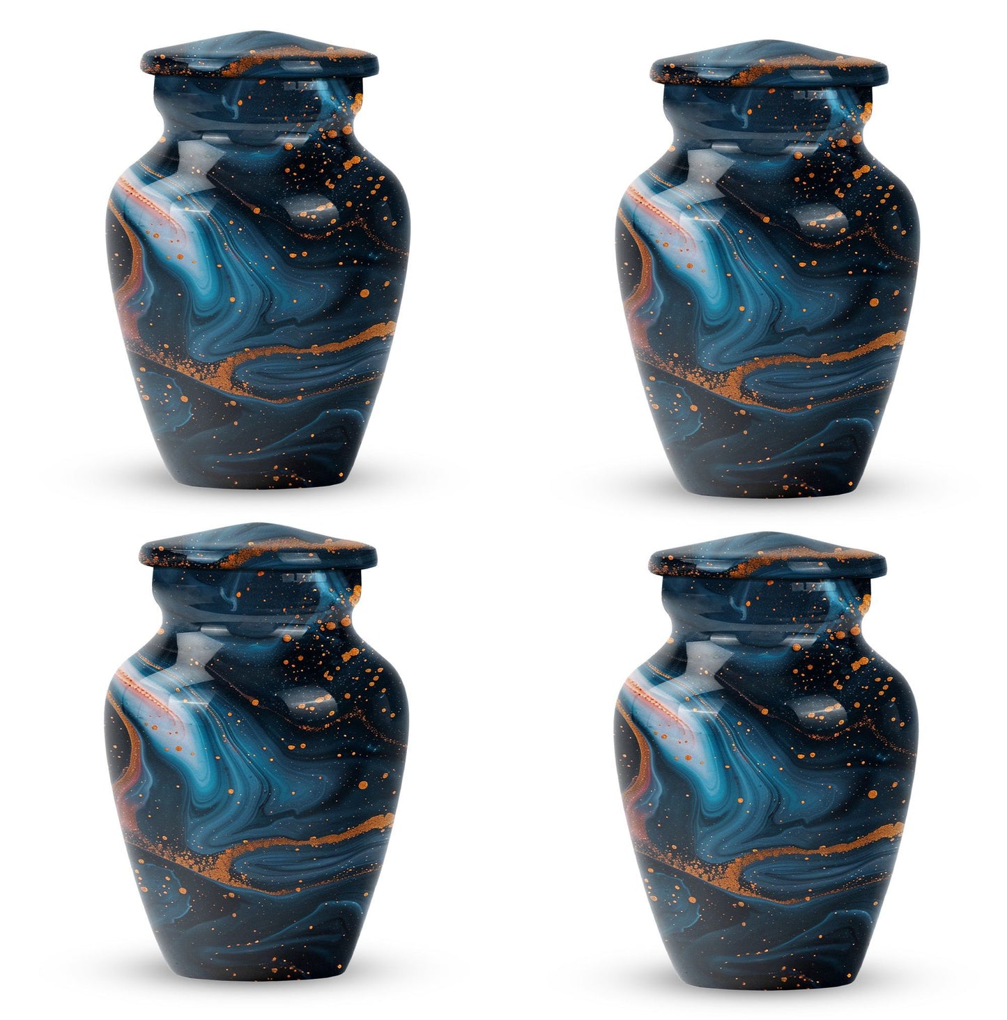 Abstract Burial Large Urn, Classic Aluminium Urn.