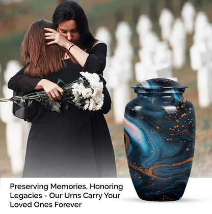 Abstract Burial Large Urn, Classic Aluminium Urn.