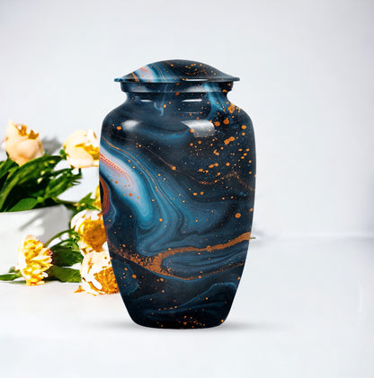 Abstract Burial Large Urn, Classic Aluminium Urn.