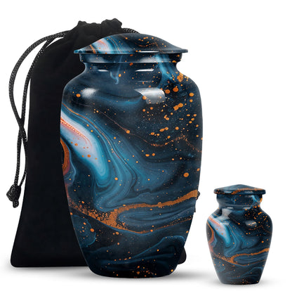 Abstract Burial Large Urn, Classic Aluminium Urn.