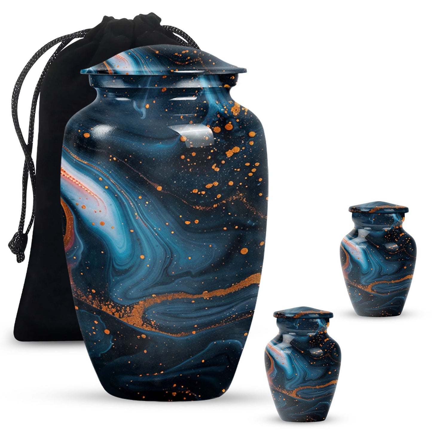 Abstract Burial Large Urn, Classic Aluminium Urn.