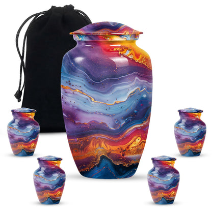 abstract classic urn, aluminium large funeral urn for ashes