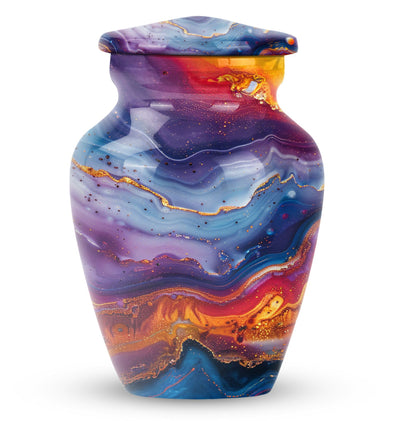 abstract classic urn, aluminium large funeral urn for ashes