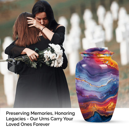 abstract classic urn, aluminium large funeral urn for ashes