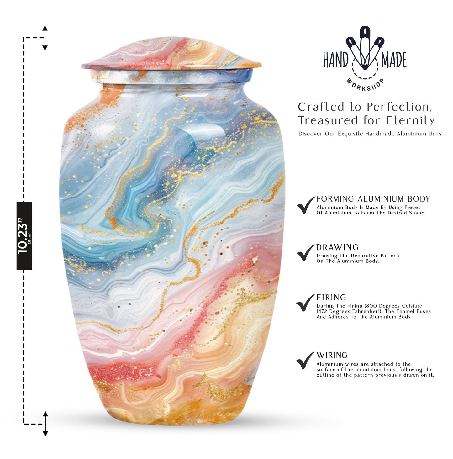 Classic Aluminium Cremation Urn for Human Ashes