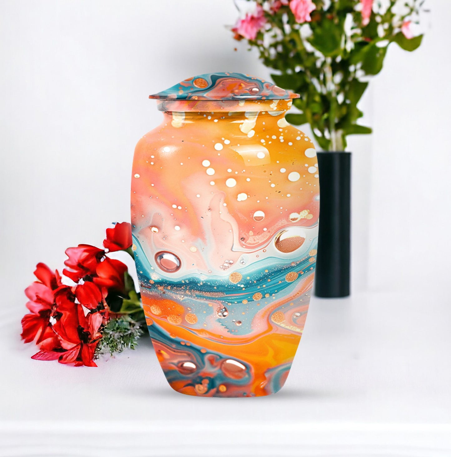 10-inch Pastel Swirl Urn