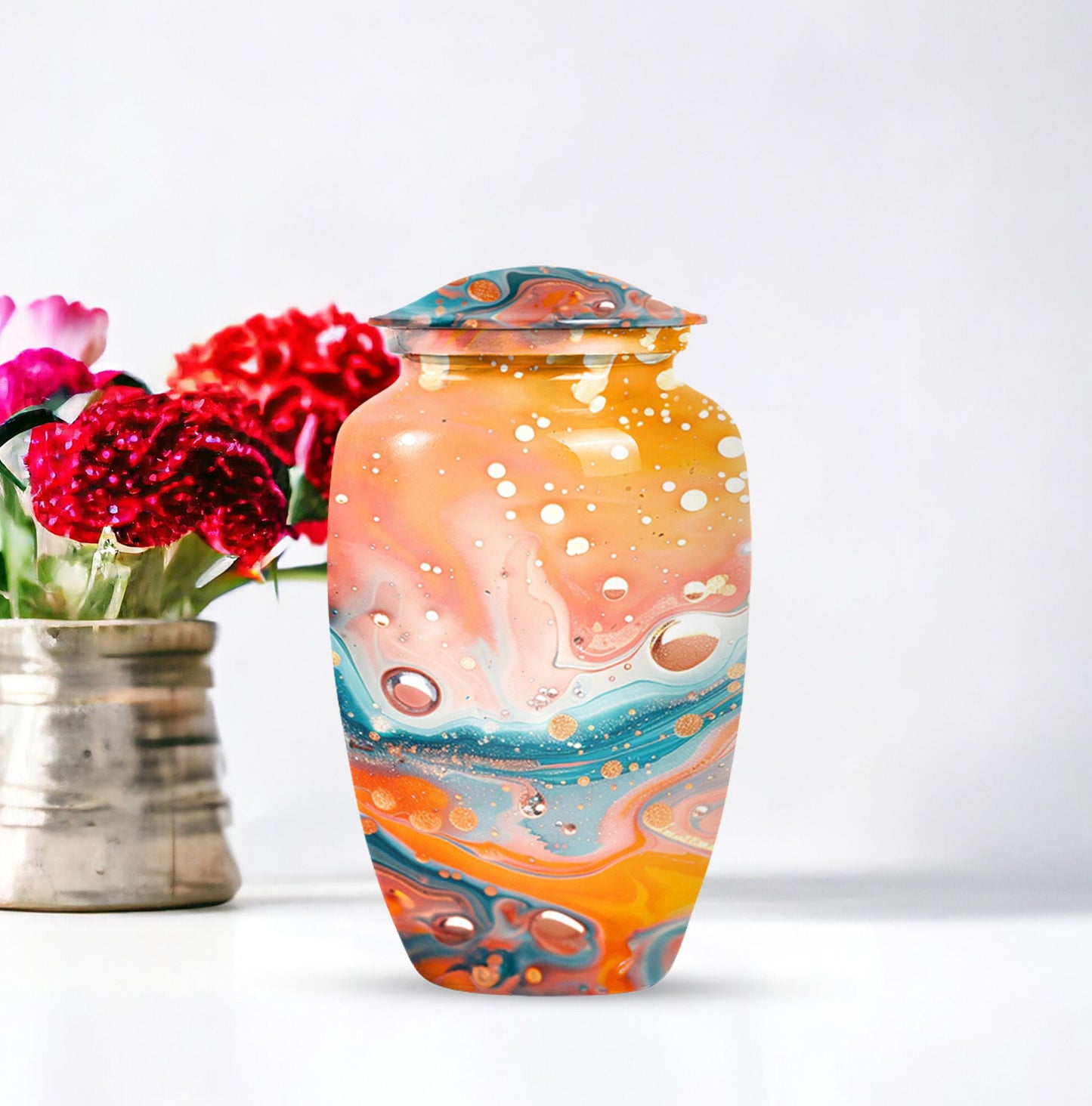 10-inch Pastel Swirl Urn
