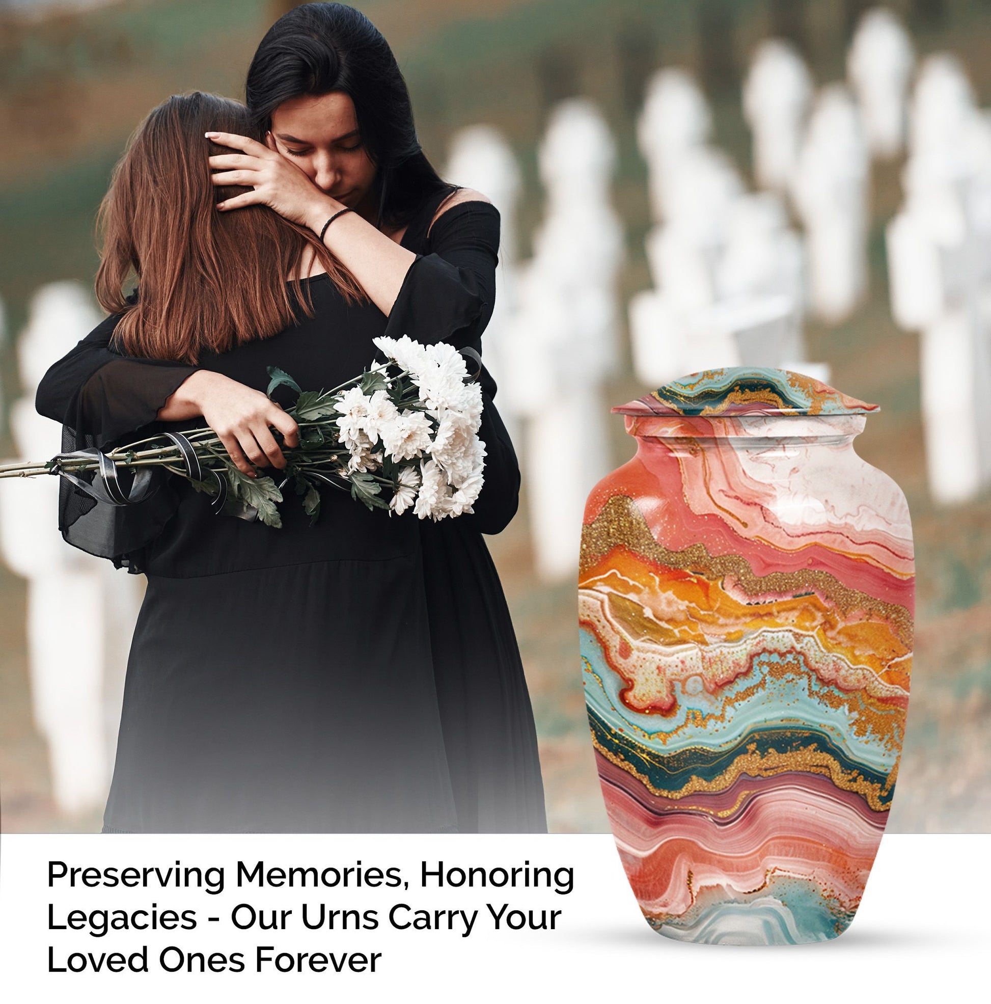 Pastel Swirl Urn for cremation ashes