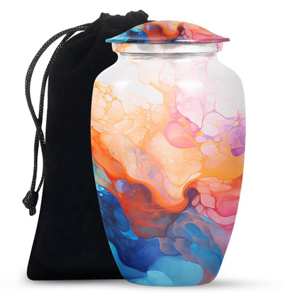 pastel swirl urn for adult human ashes