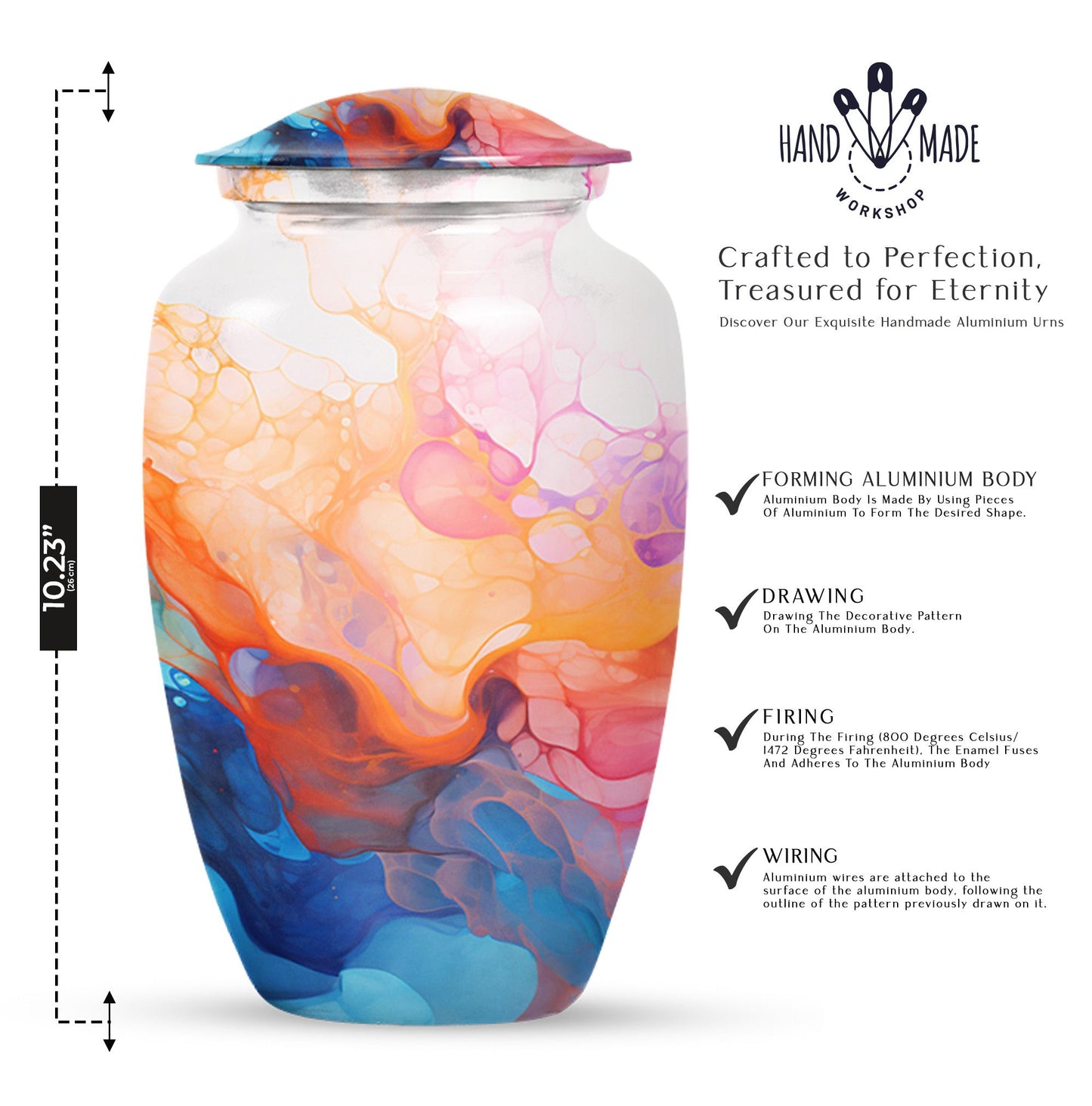 pastel swirl urn for adult human ashes